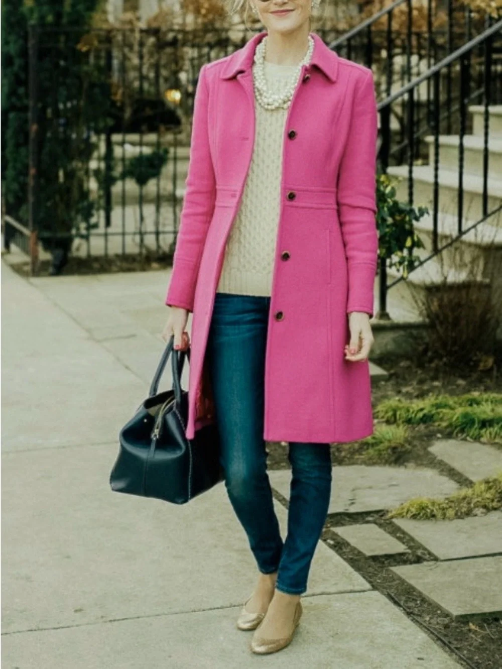 J. Crew Pink Wool-Blend Coat - Picture 2 of 16
